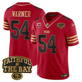 Red San Francisco 49ers #54 Fred Warner 2025 F.U.S.E. 3-Star C With Faithful To The Bay Patch Limited V8 Stitched Football Jersey - SFR87