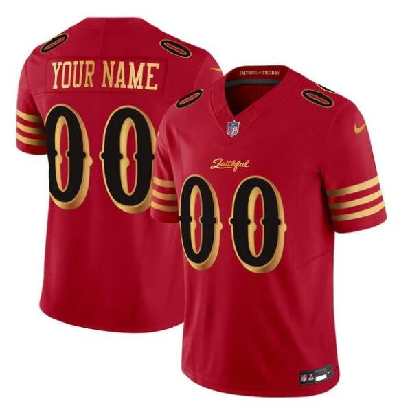 Red Gold San Francisco 49ers Active Player Custom 2025 F.U.S.E. "Rivalries" Vapor Limited Stitched Football Jersey - SFR53