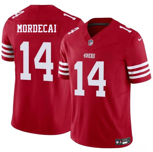 Red San Francisco 49ers #14 Tanner Mordecai 2025 F.U.S.E. Vapor Untouchable Limited Stitched Football Jersey - SFR61