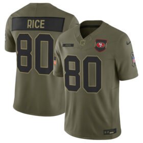 Olive San Francisco 49ers #80 Jerry Rice 2025 F.U.S.E. Salute to Service Limited Stitched Football Jersey - SFR06