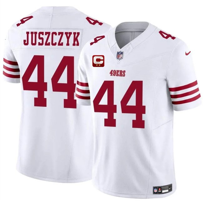 White San Francisco 49ers #44 Kyle Juszczyk 2025 F.U.S.E. With 2-Star C Patch Vapor Untouchable Limited Stitched Football Jersey - SFR43