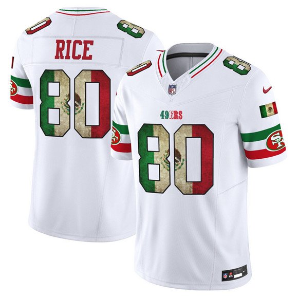 White San Francisco 49ers #80 Jerry Rice 2025 F.U.S.E. Mexico Vapor Limited Stitched Football Jersey - SFR82