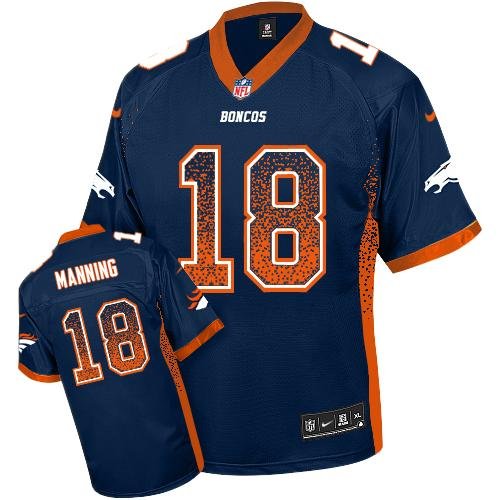 Nike Broncos #18 Peyton Manning Navy Blue Alternate Stitched NFL Elite Drift Fashion Jersey