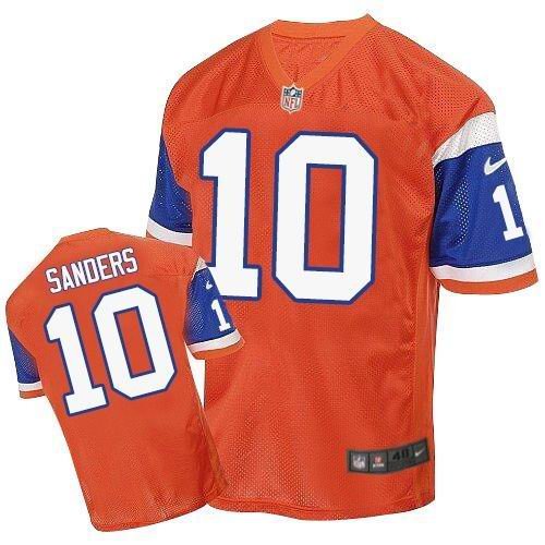 Nike Broncos #10 Emmanuel Sanders Orange Throwback Stitched NFL Elite Jersey