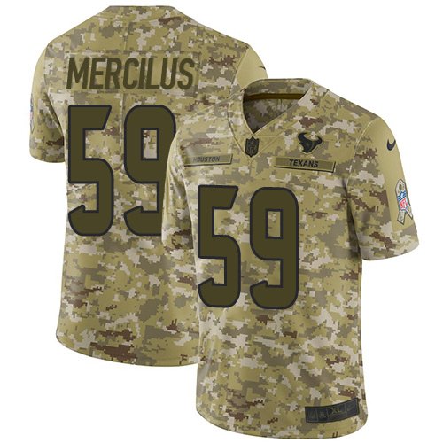 Nike Texans #59 Whitney Mercilus Camo Stitched NFL Limited 2018 Salute To Service Jersey - HTJ129