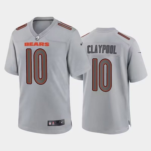 Grey Chicago Bears #10 Chase Claypool Atmosphere Fashion Stitched Game Jersey - CBJ318