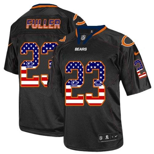 Nike Bears #23 Kyle Fuller Black Stitched NFL Elite USA Flag Fashion Jersey - CBJ311