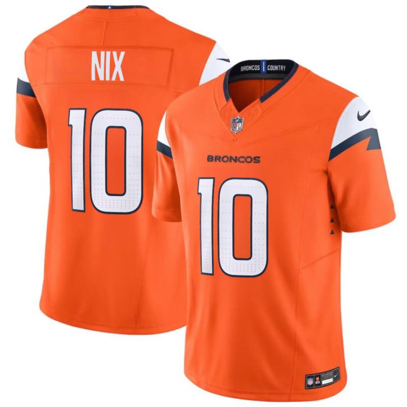 Orange Denver Broncos #10 Bo Nix 2024 F.U.S.E. Vapor Limited Stitched Football Jersey