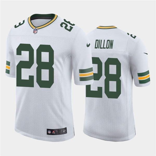 White Green Bay Packers #28 A.J. Dillon Stitched Jersey - GBJ629