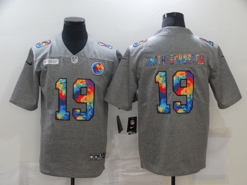 Pittsburgh Steelers #19 JuJu Smith-Schuster 2020 Grey Crucial Catch Limited Stitched Jersey - PSJ569