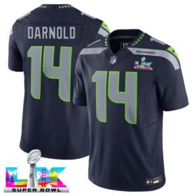 [All Players] Limited Navy Seattle Seahawks F.U.S.E. Vapor Jersey Super Bowl LX Patch - All Stitched - SSR02
