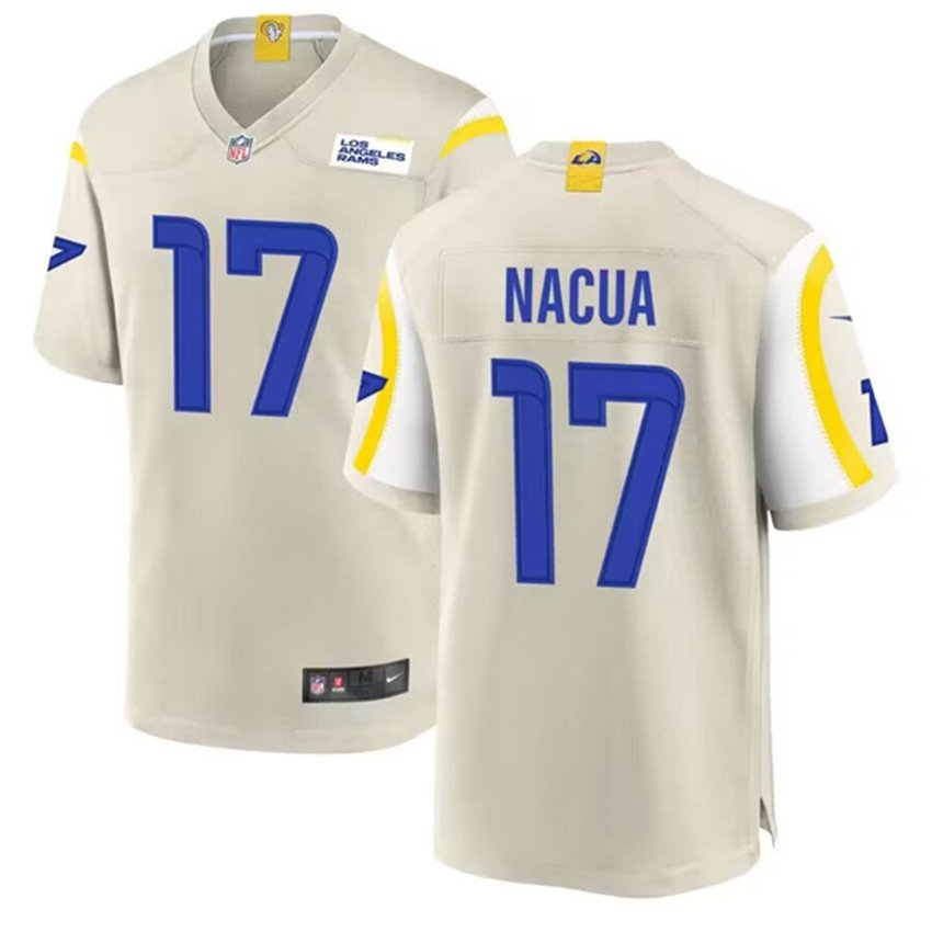 Bone Los Angeles Rams #17 Puka Nacua Stitched Game Jersey - LAR199