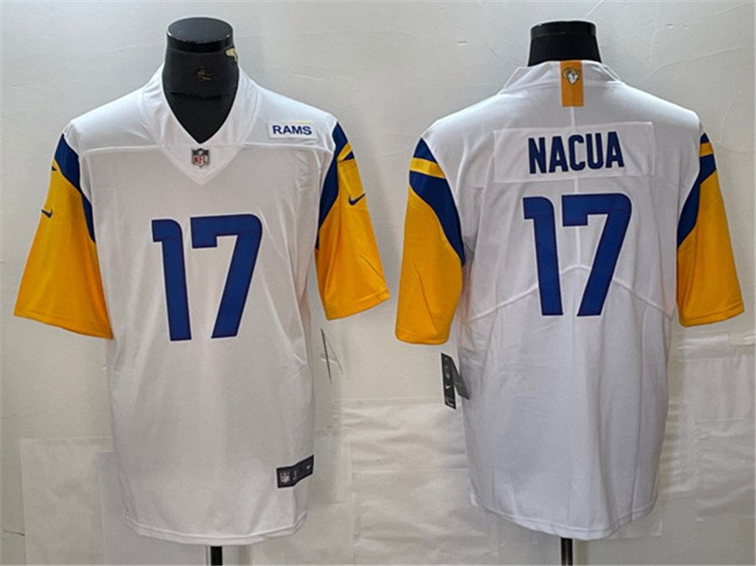 White Los Angeles Rams #17 Puka Nacua Vapor Untouchable Limited Stitched Jersey - LAR422