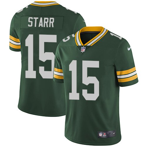 Nike Packers #15 Bart Starr Green Team Color Stitched NFL Vapor Untouchable Limited Jersey - GBJ599