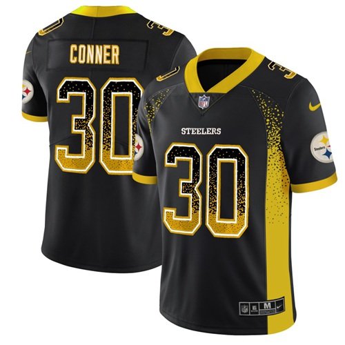 Nike Steelers #30 James Conner Black Team Color Stitched NFL Limited Rush Drift Fashion Jersey - PSJ335