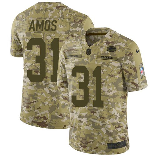 Nike Packers #31 Adrian Amos Camo Stitched NFL Limited 2018 Salute To Service Jersey - GBJ303