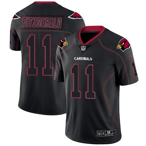 Nike Cardinals #11 Larry Fitzgerald Lights Out Black Stitched NFL Limited Rush Jersey - ACJ95
