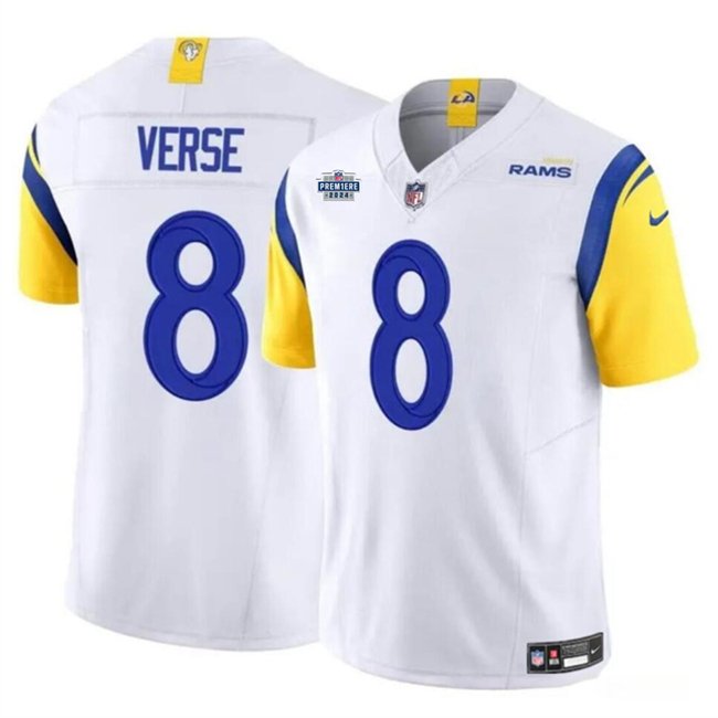White Los Angeles Rams #8 Jared Verse 2024 With Dradt Patch F.U.S.E Vapor Untouchable Stitched Football Jersey - LAR195