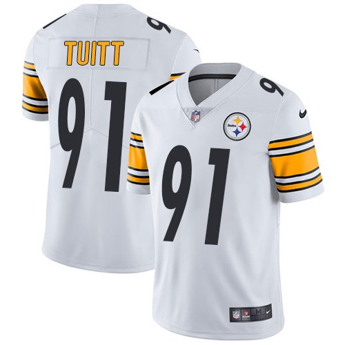 Nike Steelers #91 Stephon Tuitt White Stitched NFL Vapor Untouchable Limited Jersey - PSJ616
