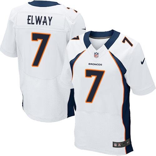 Nike Broncos #7 John Elway White Stitched NFL Elite Jersey