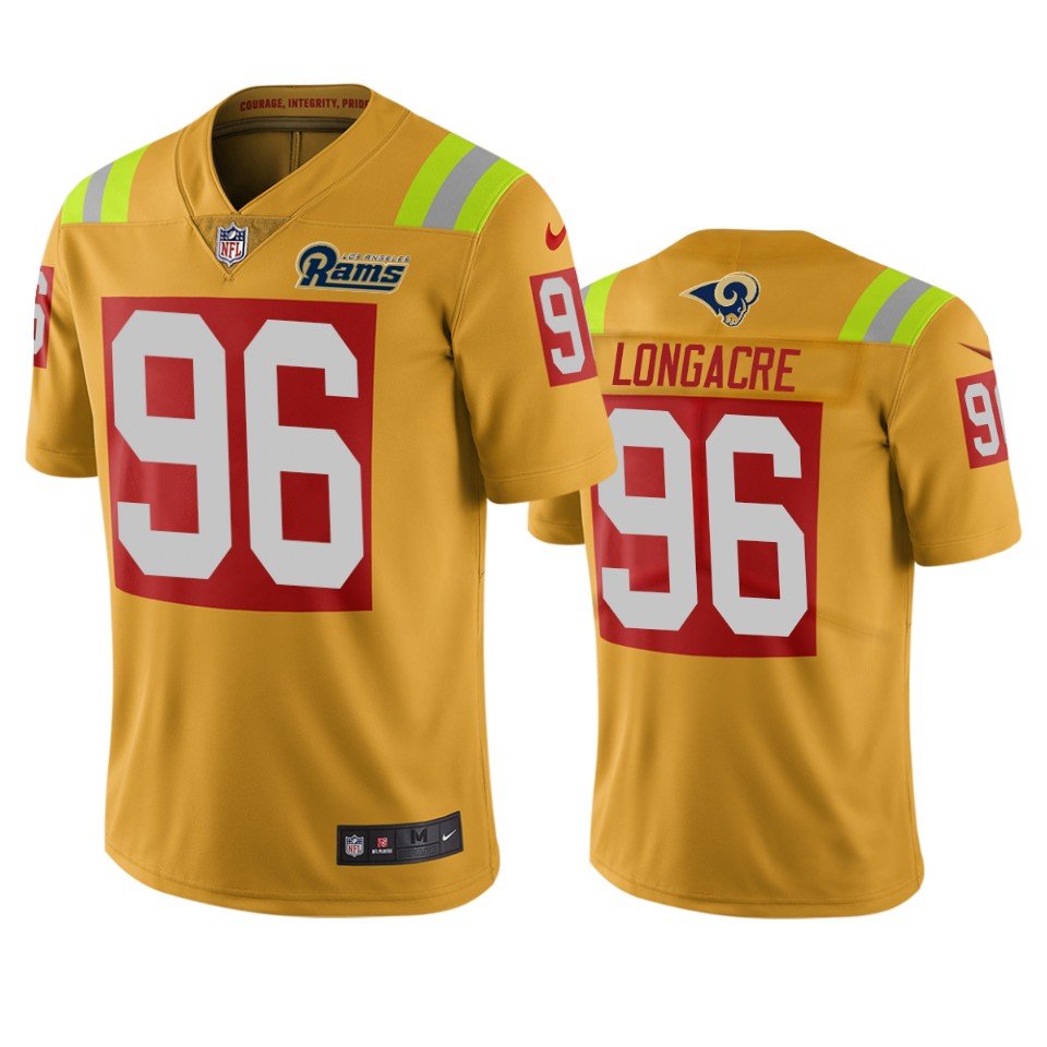 Los Angeles Rams #96 Matt Longacre Gold Vapor Limited City Edition NFL Jersey - LAR280