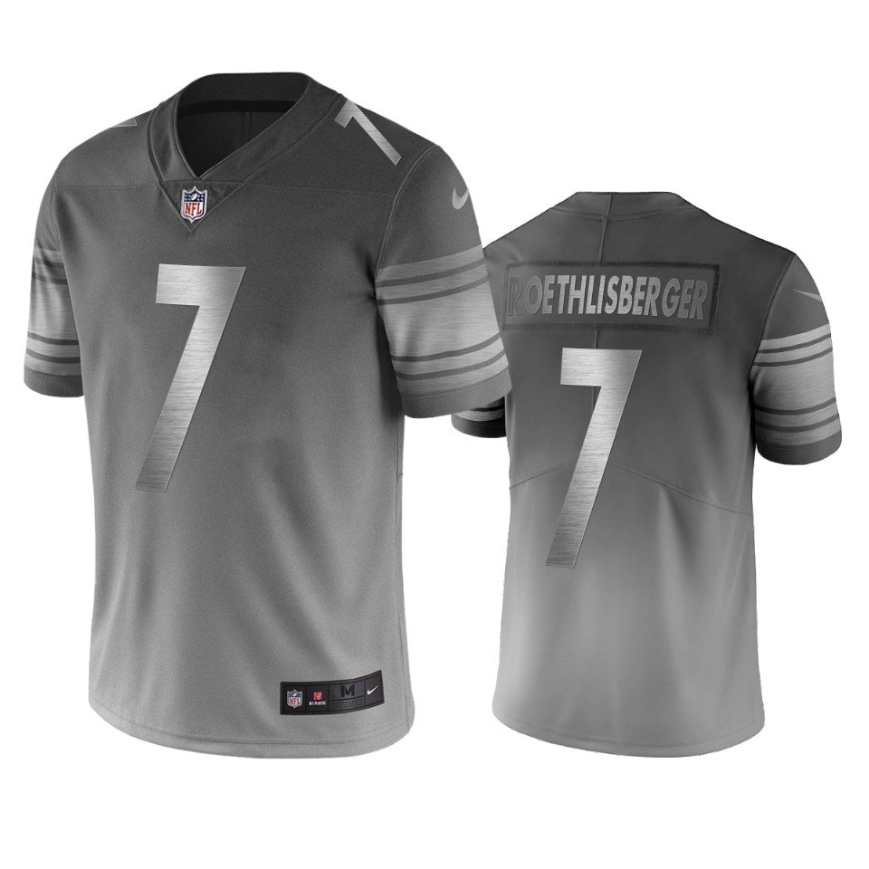 Pittsburgh Steelers #7 Ben Roethlisberger Silver Gray Vapor Limited City Edition NFL Jersey - PSJ844