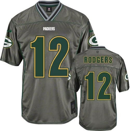 Nike Packers #12 Aaron Rodgers Grey Stitched NFL Elite Vapor Jersey - GBJ110