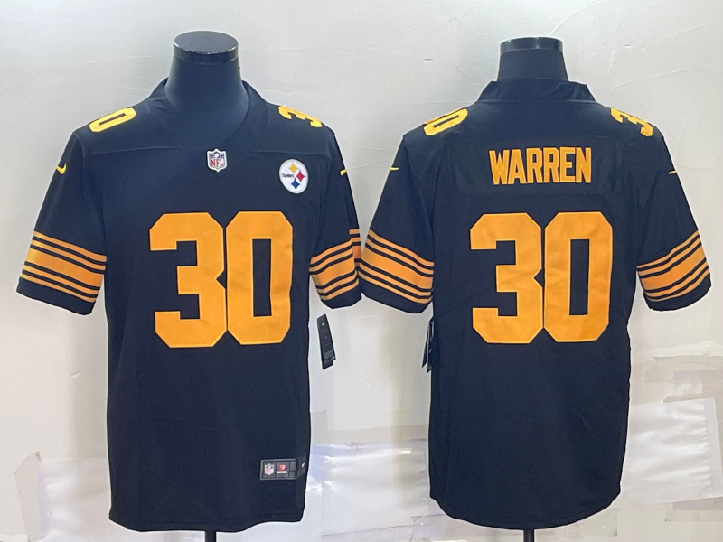Black Pittsburgh Steelers #30 Jaylen Warren Color Rush Stitched Jersey - PSJ253