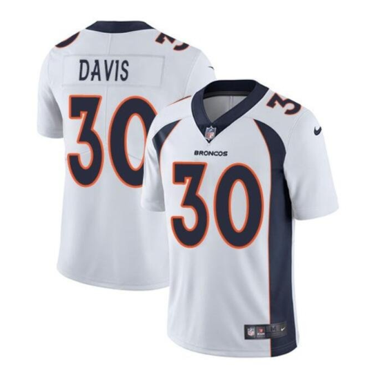 White Denver Broncos #30 Terrell Davis Vapor Untouchable Limited Stitched Jersey