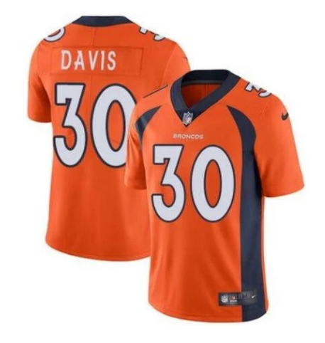 Orange Denver Broncos #30 Terrell Davis Vapor Untouchable Limited Stitched Jersey