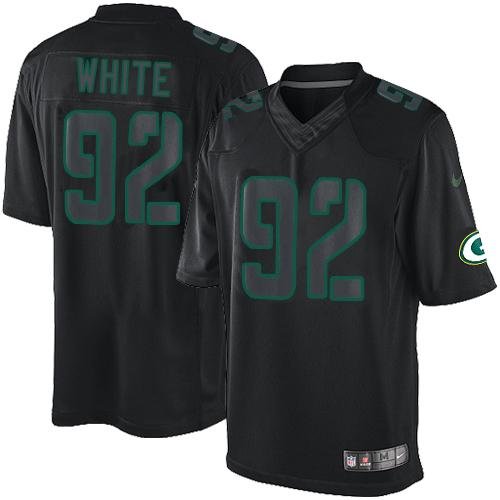 Nike Packers #92 Reggie White Black Stitched NFL Impact Limited Jersey - GBJ427