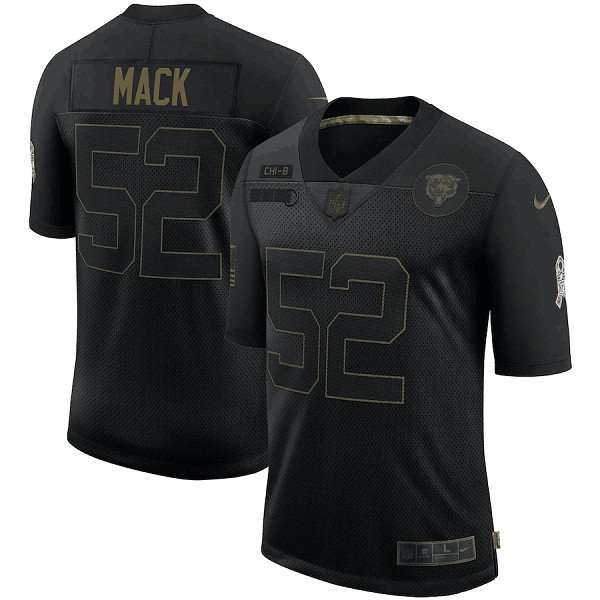 Chicago Bears #52 Khalil Mack Black 2020 Salute To Service Limited Stitched Jersey - CBJ474