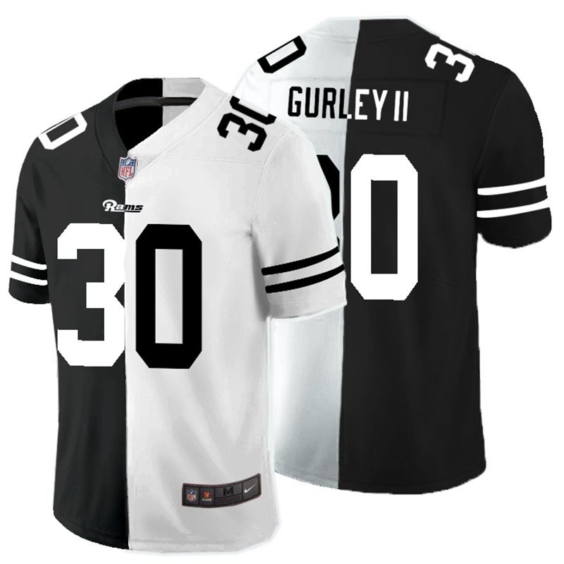 Los Angeles Rams Black & White Split #30 Todd Gurley II Limited Stitched Jersey - LAR168