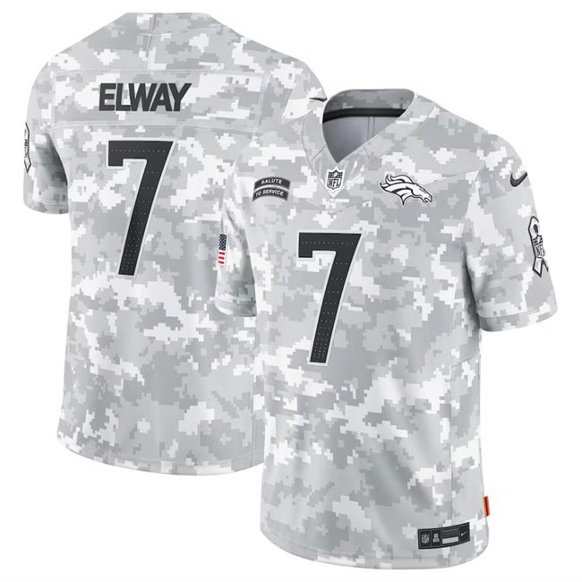 Arctic Camo Denver Broncos #7 John Elway 2024 Salute To Service Limited Stitched Football Jersey