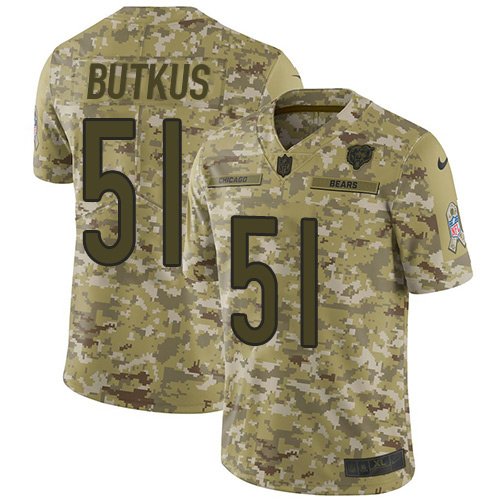 Nike Bears #51 Dick Butkus Camo Stitched NFL Limited 2018 Salute To Service Jersey - CBJ156