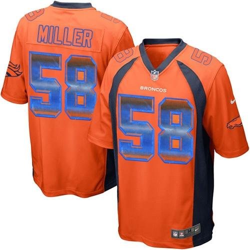 Nike Broncos #58 Von Miller Orange Team Color Stitched NFL Limited Strobe Jersey