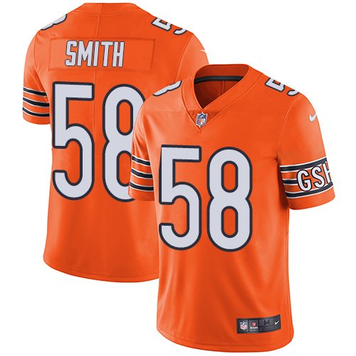 Nike Bears #58 Roquan Smith Orange Stitched NFL Limited Rush Jersey - CBJ281