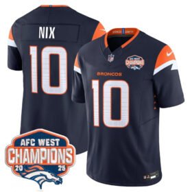 Navy DEN AFC West Champions Patch Vapor Limited Jersey – All Stitched – DBJ04