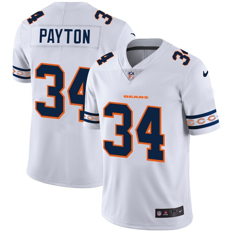 Chicago Bears #34 Walter Payton Nike White Team Logo Vapor Limited NFL Jersey - CBJ65