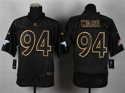 Nike Broncos #94 DeMarcus Ware Black Gold No. Fashion Stitched NFL Elite Jersey