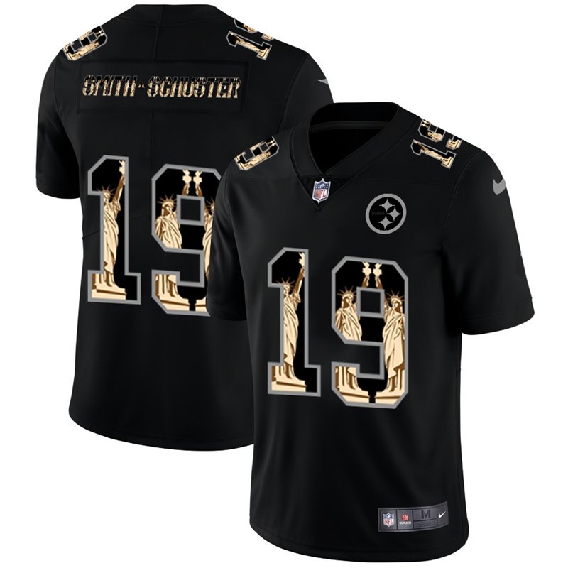Pittsburgh Steelers #19 JuJu Smith-Schuster Carbon Black Vapor Statue Of Liberty Limited NFL Jersey - PSJ389