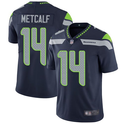 Seahawks #14 D.K. Metcalf Navy Vapor Untouchable Limited Stitched NFL Jersey