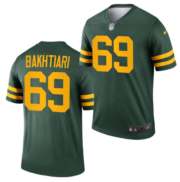 Green Green Bay Packers #69 David Bakhtiari 2021 Legend Stitched Football Jersey - GBJ498