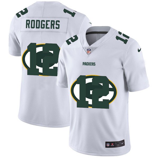 Green Bay Packers White #12 Aaron Rodgers Stitched Jersey - GBJ208