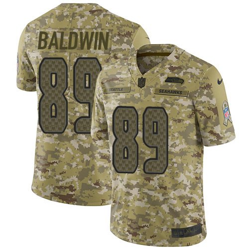 Nike Seahawks #89 Doug Baldwin Camo Stitched NFL Limited 2018 Salute To Service Jersey