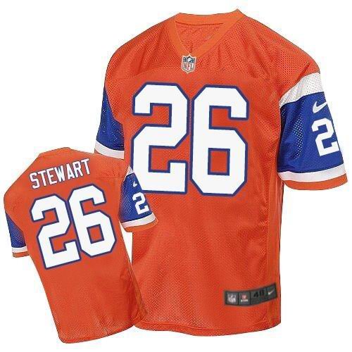 Nike Broncos #26 Darian Stewart Orange Throwback Stitched NFL Elite Jersey