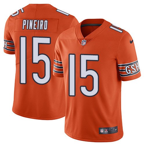 Nike Bears #15 Eddy Pineiro Orange Stitched NFL Limited Rush Jersey - CBJ405