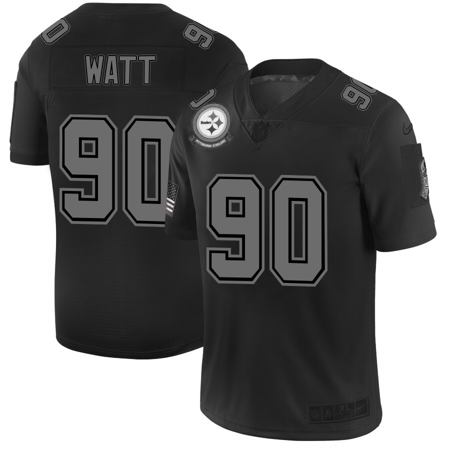 Pittsburgh Steelers #90 T.J. Watt Nike Black 2019 Salute to Service Limited Stitched NFL Jersey - PSJ56