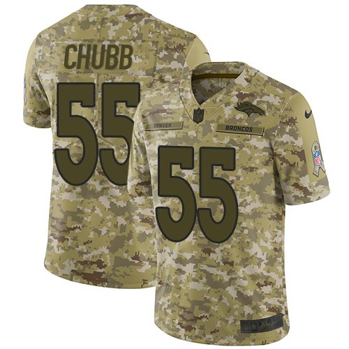 Nike Broncos #55 Bradley Chubb Camo Stitched NFL Limited 2018 Salute To Service Jersey
