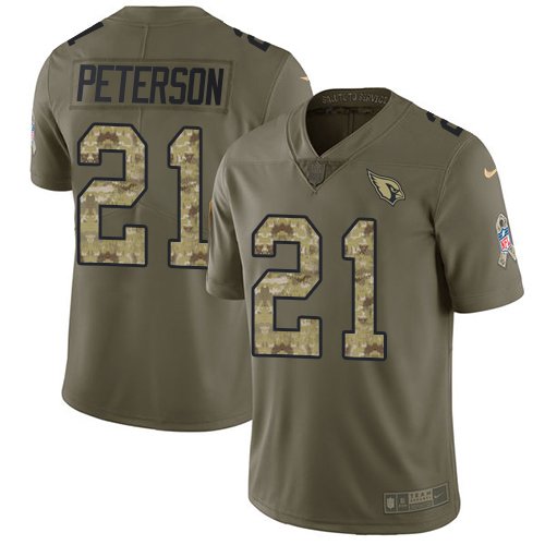 Nike Cardinals #21 Patrick Peterson Olive/Camo Stitched NFL Limited 2017 Salute to Service Jersey - ACJ282